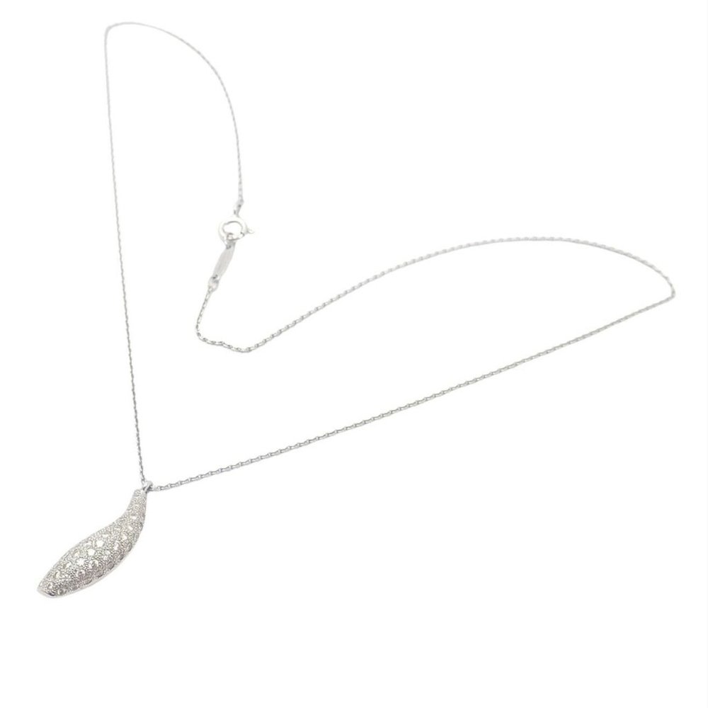Authentic! Tiffany & Co 18k White Gold Frank Gehry Diamond Fish Necklace - Picture 4 of 12